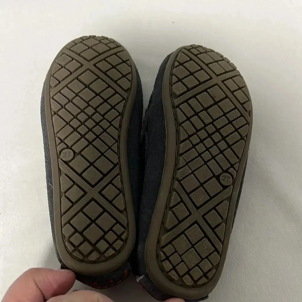 UMI Toddlers Boys Dark Gray Oxford Suede Slip On Loafers size 27 NWOT